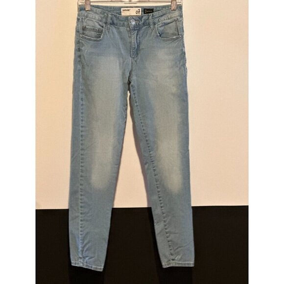 Garage Denim - Garage Womens Highwaist Straight Jeans Sz7 26 waist Light Wash Flawed Gem READ